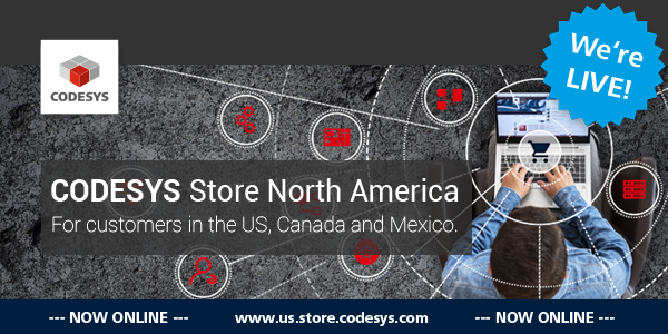We are excited to announce the CODESYS Store North America IS LIVE!    Please visit the URL https://us.store.codesys.com.