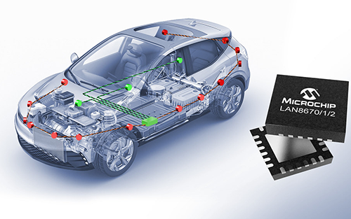 Microchip Introduces Its First Automotive-Qualified 10BASE-T1S Ethernet Devices